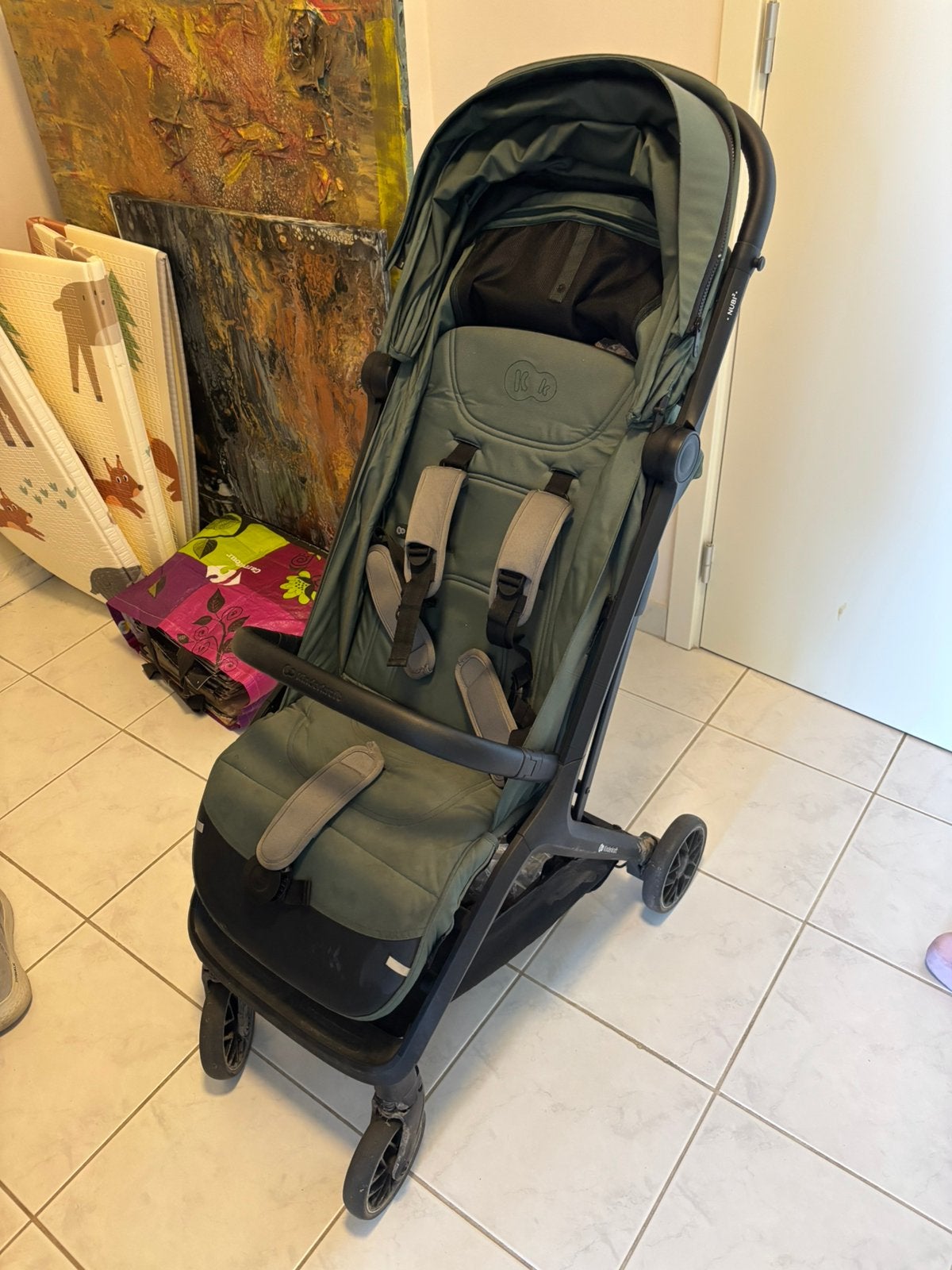 Poussette Kinderkraft Nubi 2 Mystic Green + housse de pluie, Enlèvement, Comme neuf