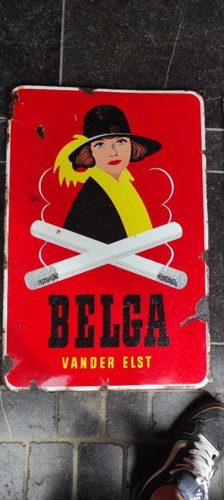 Echange plaque émaillée contre AJJA, Verzamelen, Ophalen, Gebruikt, Reclamebord