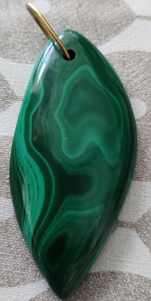 Malachiet hanger 7x3 cm, Ophalen of Verzenden, Zo goed als nieuw, Hart