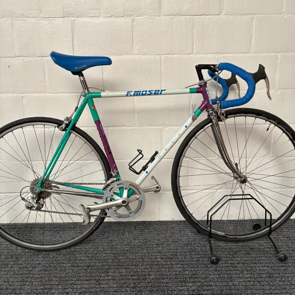 Retro-Vintage Moser Racefiets, Fietsen en Brommers, Fietsen | Racefietsen, 28 inch, Gebruikt, Velgrem, 53 tot 57 cm