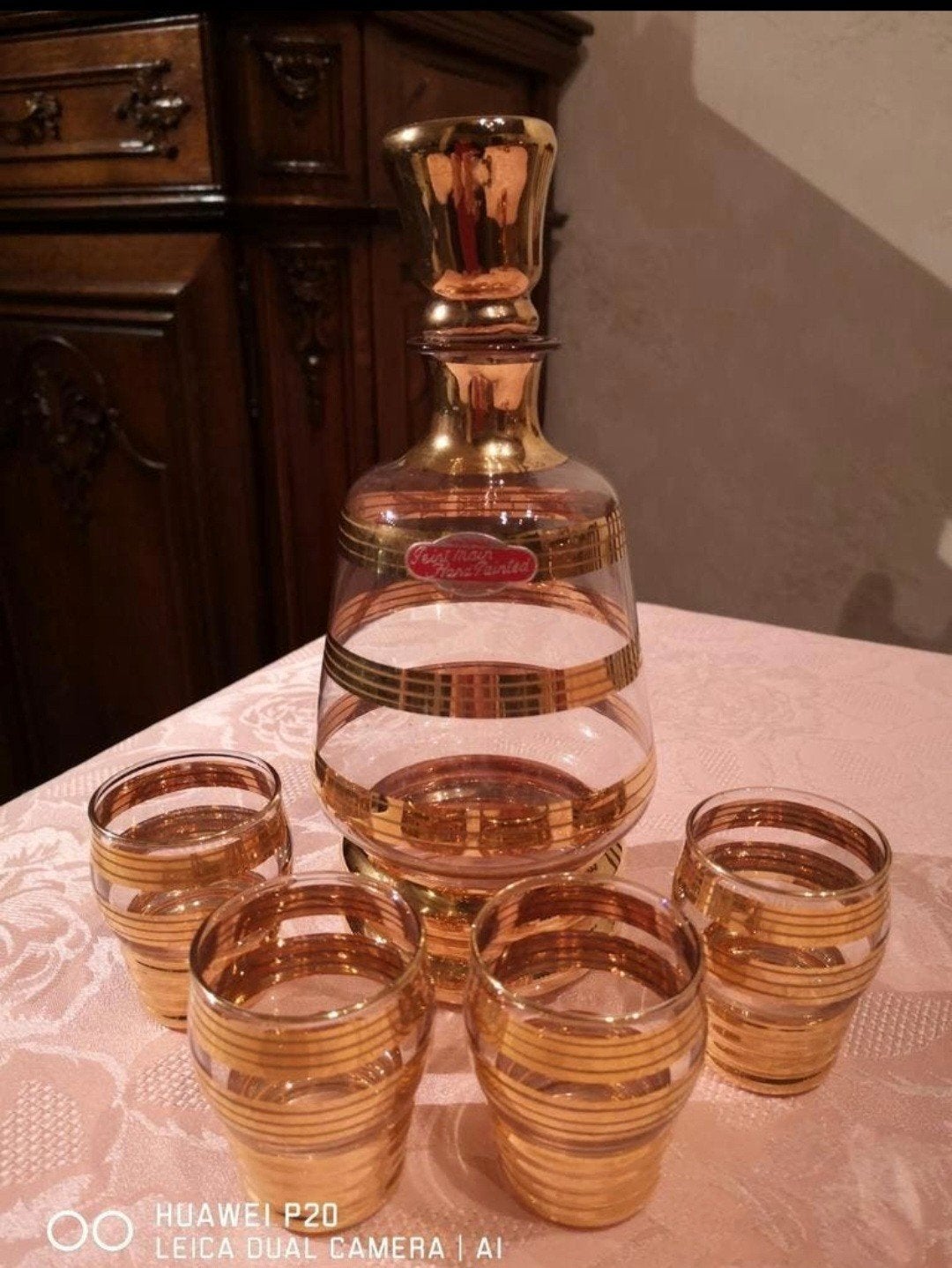 caraf met 4 glaasjes, Ophalen of Verzenden