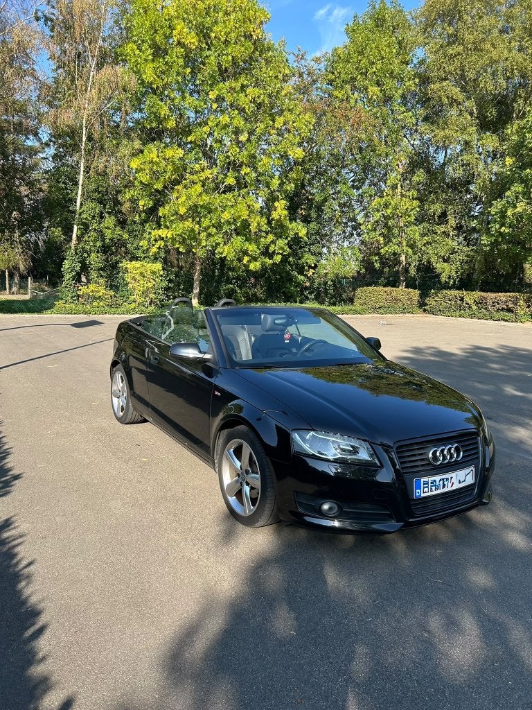 Audi A3 cabriolet zwart, Auto's, Zwart, 4 cilinders, Cabriolet, Leder en Stof