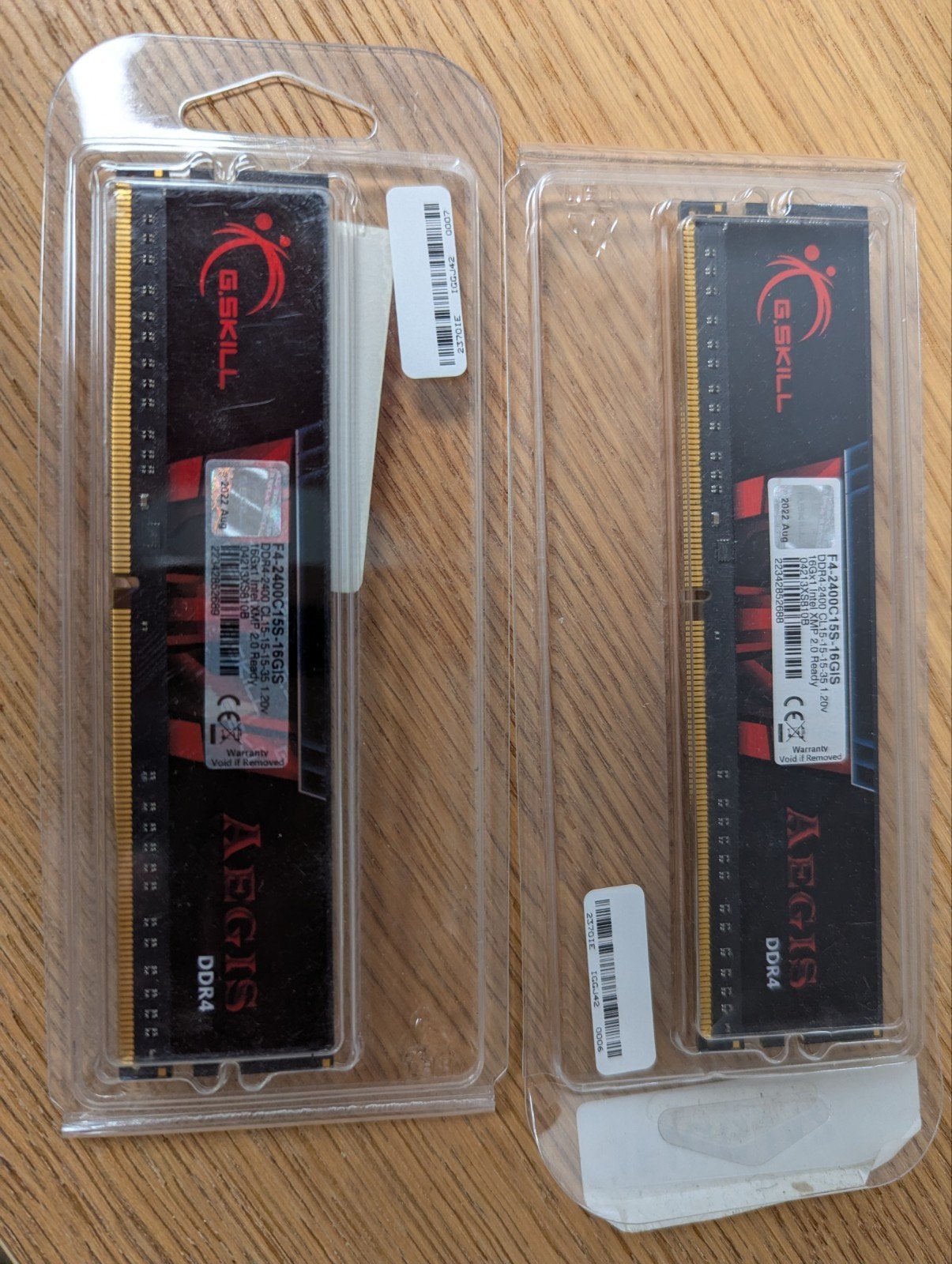 AEGIS DDR4-2400 2x 16Gb, Computers en Software, RAM geheugen, DDR4, Ophalen of Verzenden, Zo goed als nieuw, Desktop