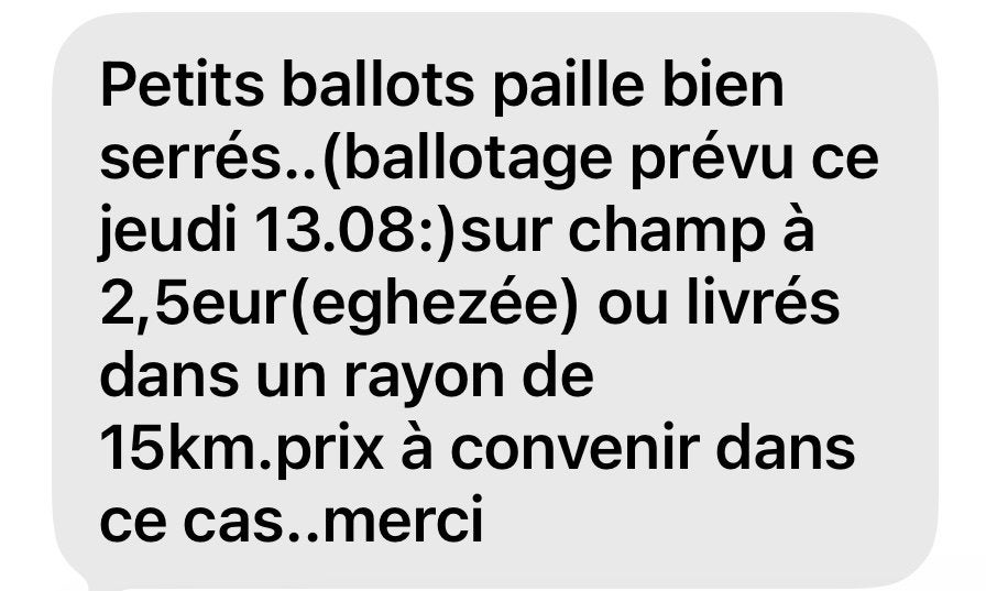 Petits ballots de paille, Articles professionnels, Enlèvement ou Envoi