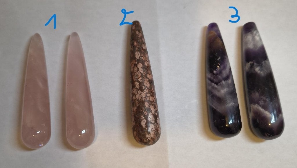 Massage griffel ROZEKWARTS, JASPIS, CHEVRON AM., Enlèvement ou Envoi