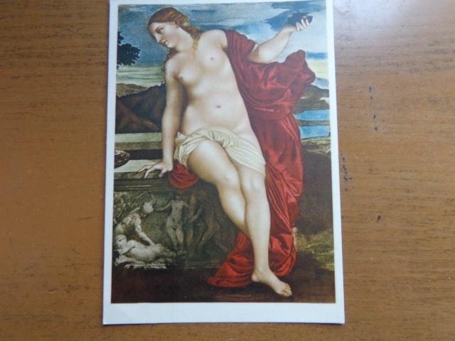Postkaart Naakt, Amor Sacro e profano, Tiziano, Verzamelen, Postkaarten | Themakaarten, Verzenden, Gelopen, Overige thema's