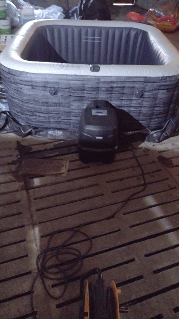 PureSpa Deluxe Greystone opblaasbare spa - 6 personen, Jardin & Terrasse, Bains à remous et Spas, Enlèvement, Neuf, Tapis de sol