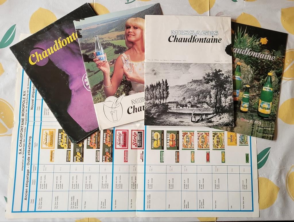 Chaudfontaine 4 fascicules + 1 poster voir phot 70’s abinbev, Enlèvement ou Envoi