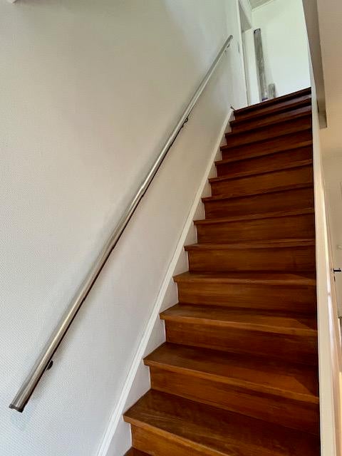 Inox trapleuning 390cm lang, Doe-het-zelf en Bouw, Ophalen, Zo goed als nieuw, Trap