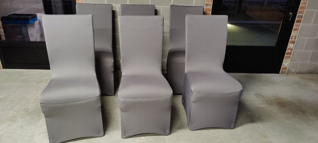 6 Eetkamerstoelen met hoesovertrek, Maison & Meubles, Chaises, Enlèvement, Utilisé, Tissus, Cinq, Six Chaises ou plus