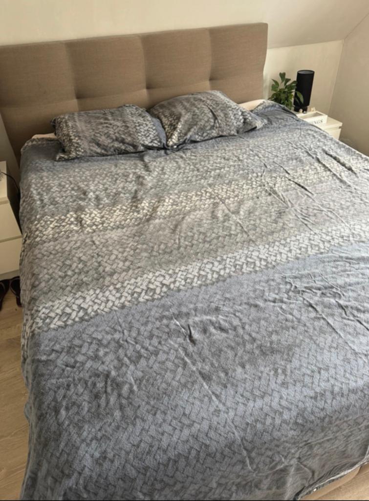 Dekbedovertrek flanel, Huis en Inrichting, Slaapkamer | Beddengoed, Ophalen, Gebruikt, Blauw, Dekbedovertrek