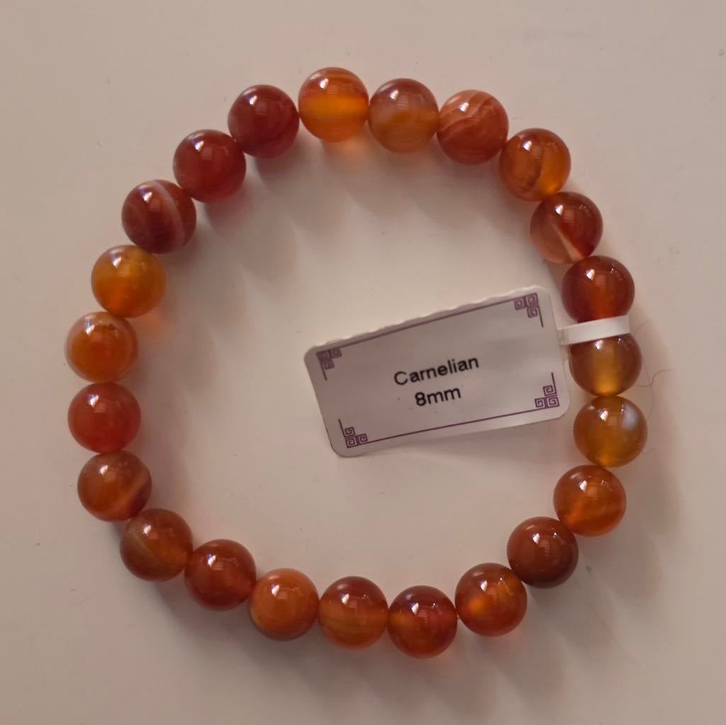 Bracelet cornaline 8mm pierres veritables
