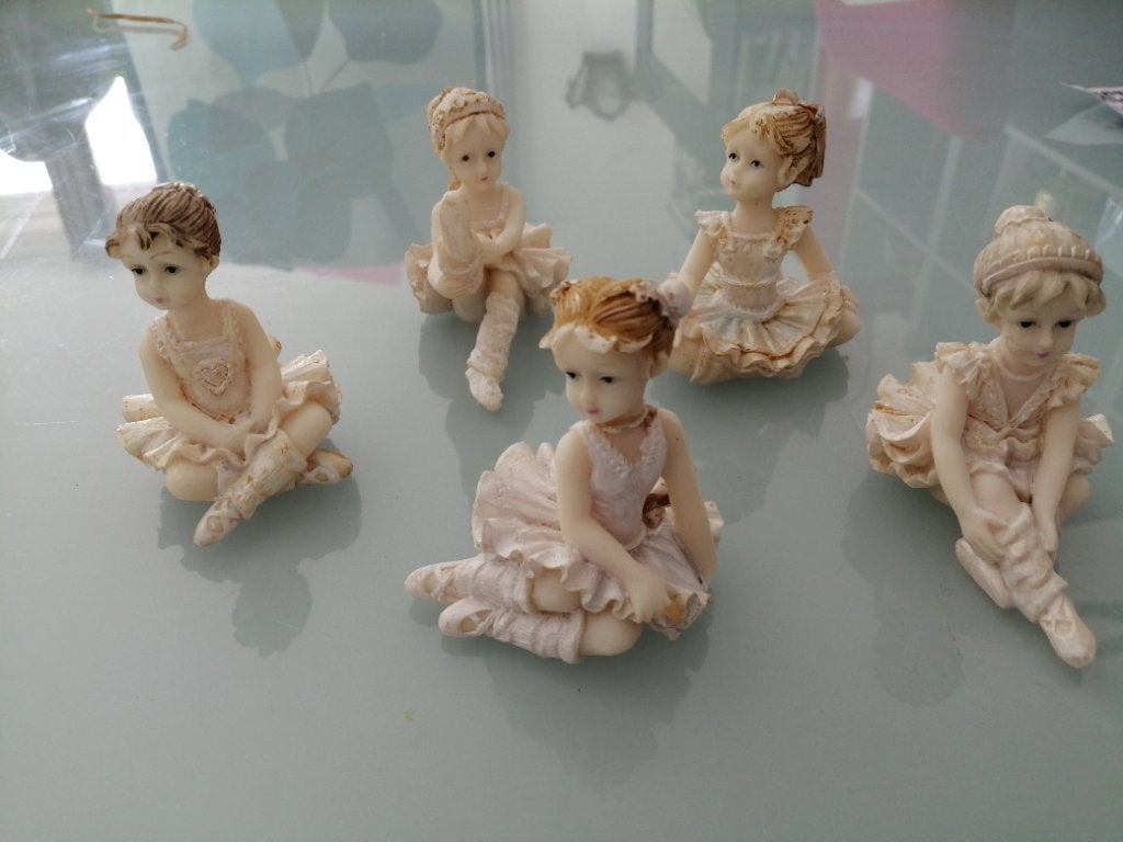 5 miniatuur ballerina beeldjes, Verzamelen, Ophalen of Verzenden, Zo goed als nieuw, Mens