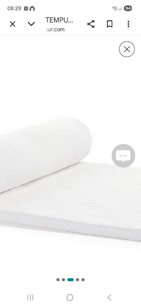 Tempur oplegmatras, Neuf, 90 cm, Matelas, Une personne