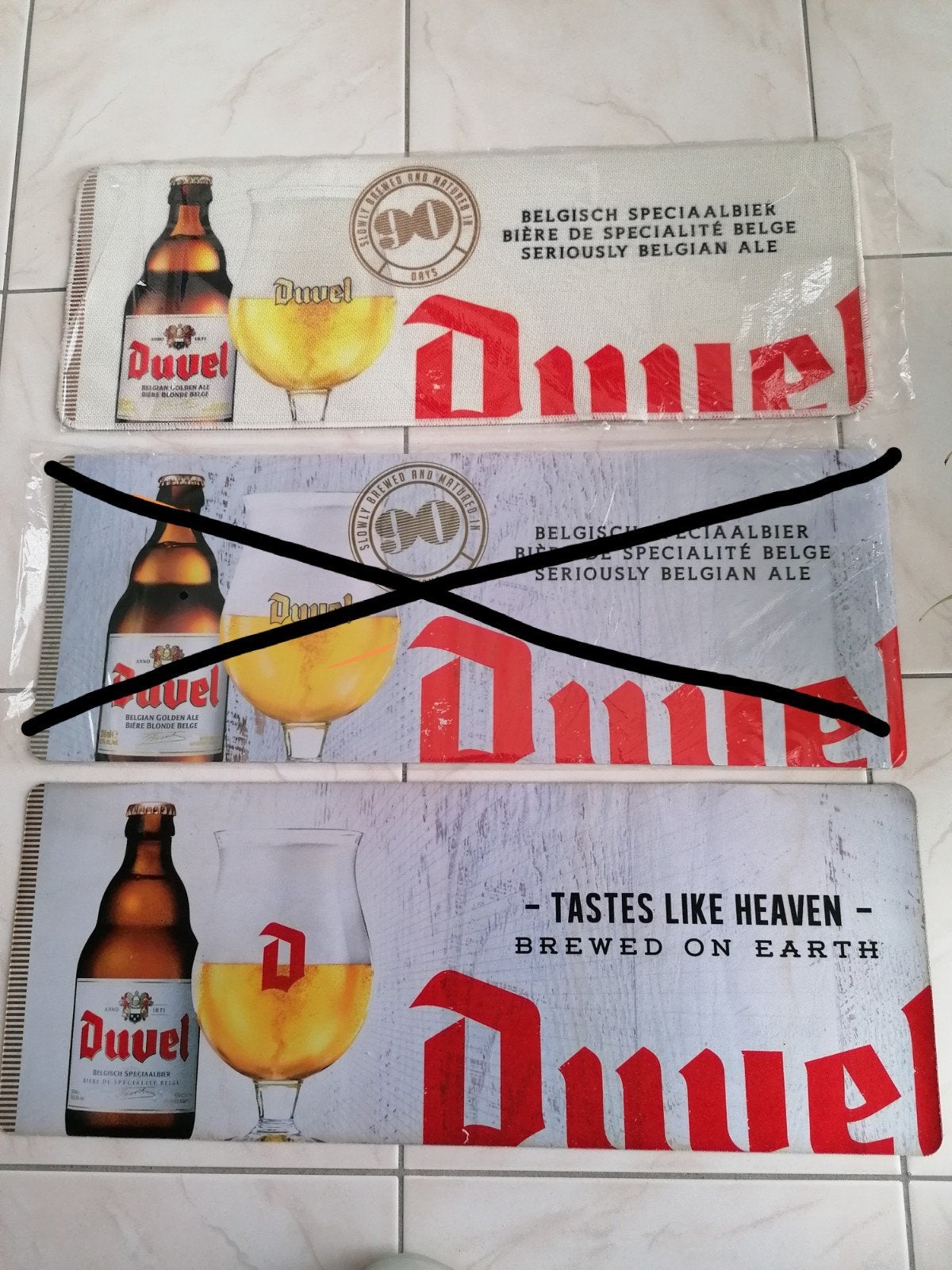 2 splinternieuwe DUVEL, toog / afdruip matjes. €5 per stuk., Ophalen, Duvel