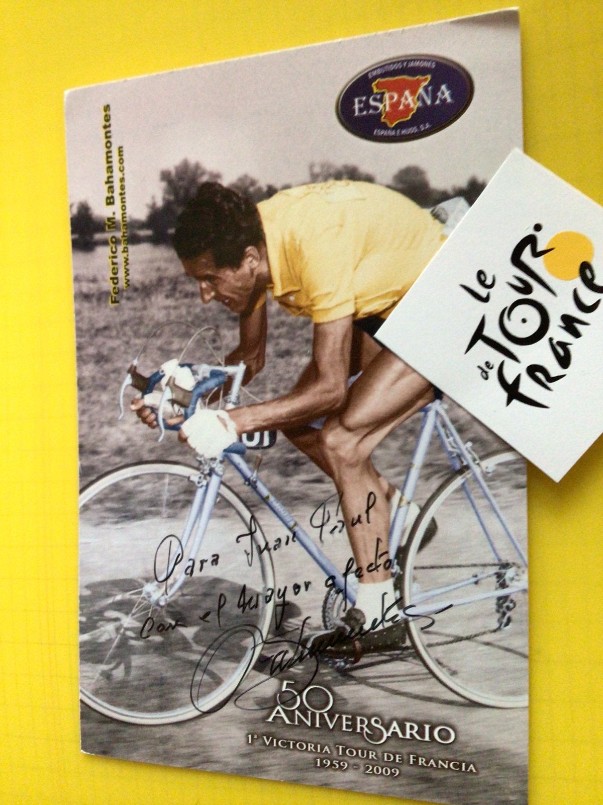 Wielerkaart tour de france federico bahamontes signe, Verzenden