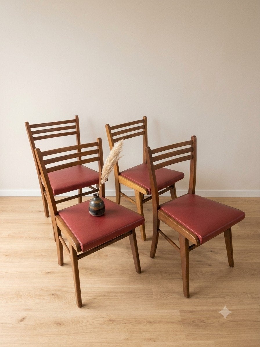 Vintage mid century eetkamerstoelen, Ophalen