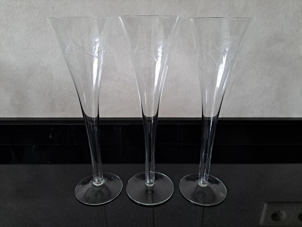3 hoge champagneglazen, Enlèvement, Utilisé, Verre, Verre ou Verres