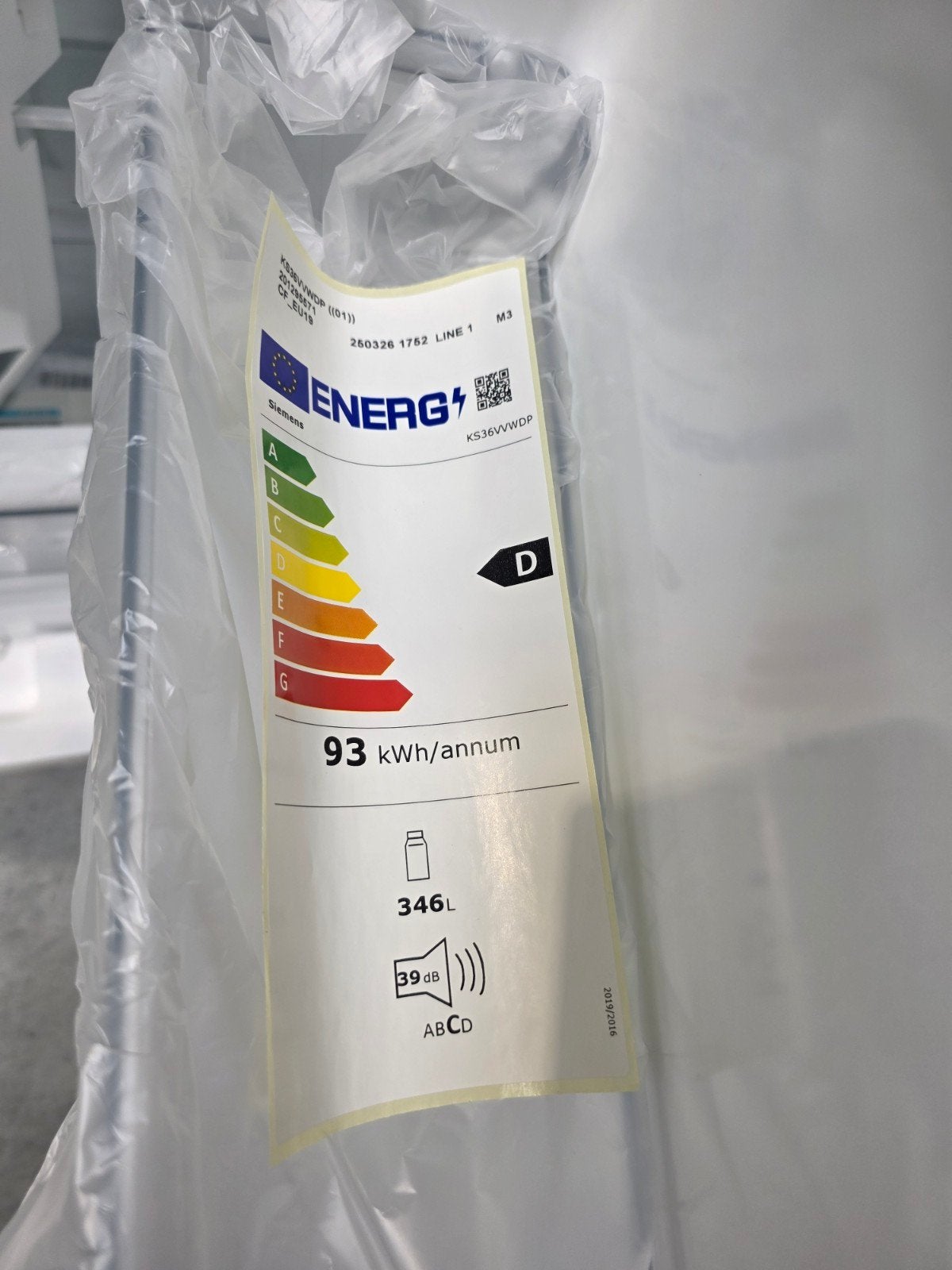 Nieuwe Siemens Koelkast / 346L / Energieklasse D – 1 Jaar Ga, Elektronische apparatuur, Koelkasten en IJskasten, Zonder vriesvak