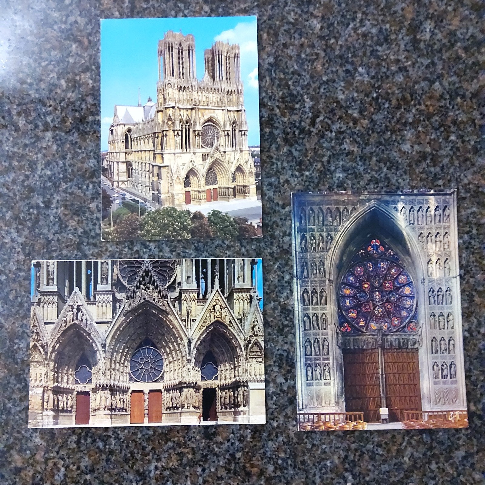 Reims Kathedraal : 3 ongelopen postkaarten., Enlèvement ou Envoi, Non affranchie, France