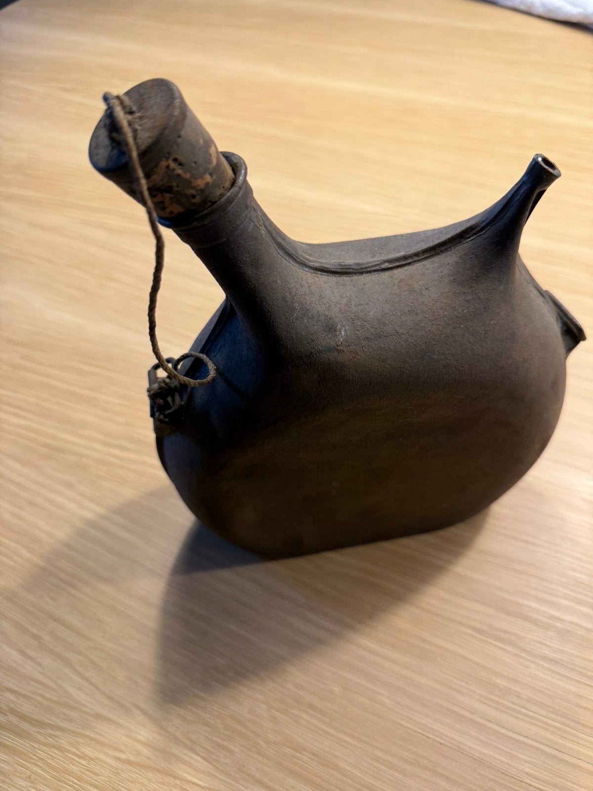 WW1 Franse stalen veldfles (gourde). Kurk aanwezig., Ophalen of Verzenden