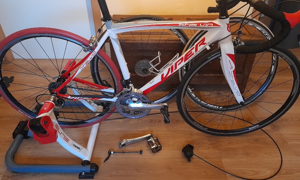 Vélo route triple idéal débutant taille 50cm + smart trainer, Autres marques, Frein sur jante, 49 à 53 cm, Enlèvement
