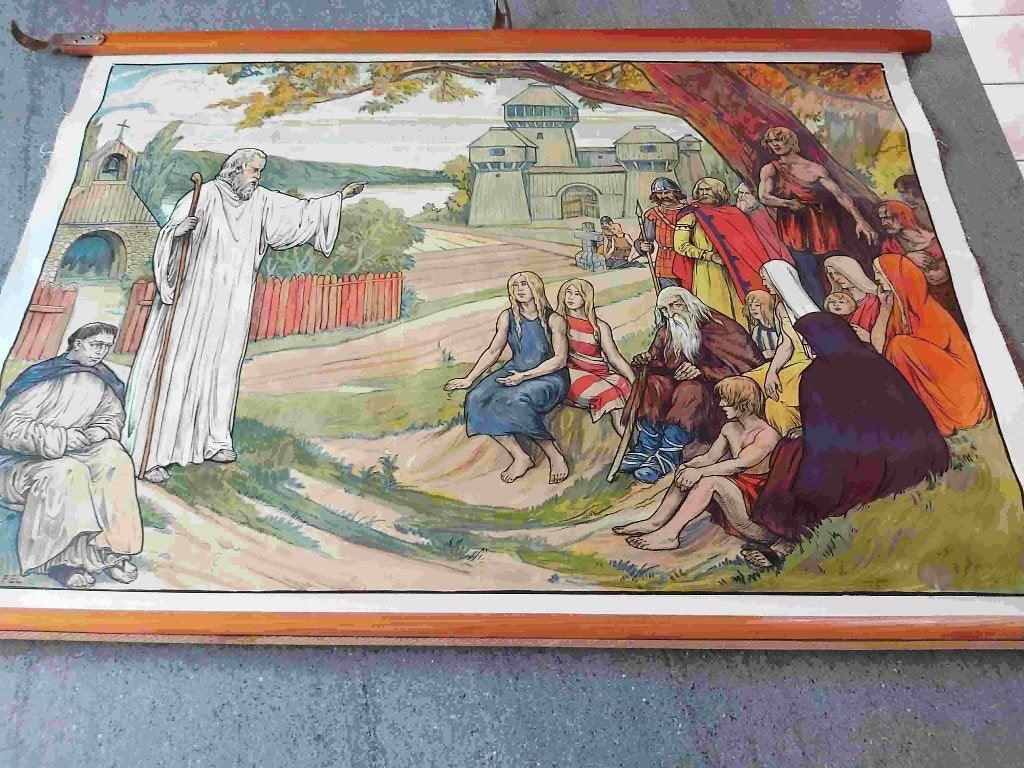 Schoolplaat Christendom Franken Gallië Frankrijk Clovis, Envoi, Histoire