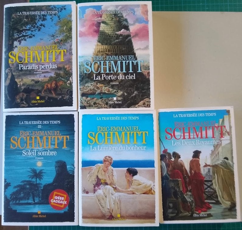 Eric-Emmanuel Schmitt - La Traversée des Temps -Volumes 1à 5, Boeken, Ophalen of Verzenden, Zo goed als nieuw, Eric-Emmanuel Schmitt.