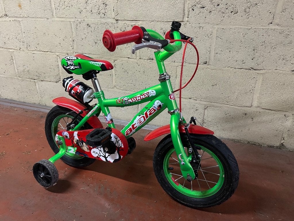 Vélo enfant Atala Bunny 12" (2-4 ans) avec roulettes, Ophalen, Zijwieltjes, Gebruikt, Velgrem