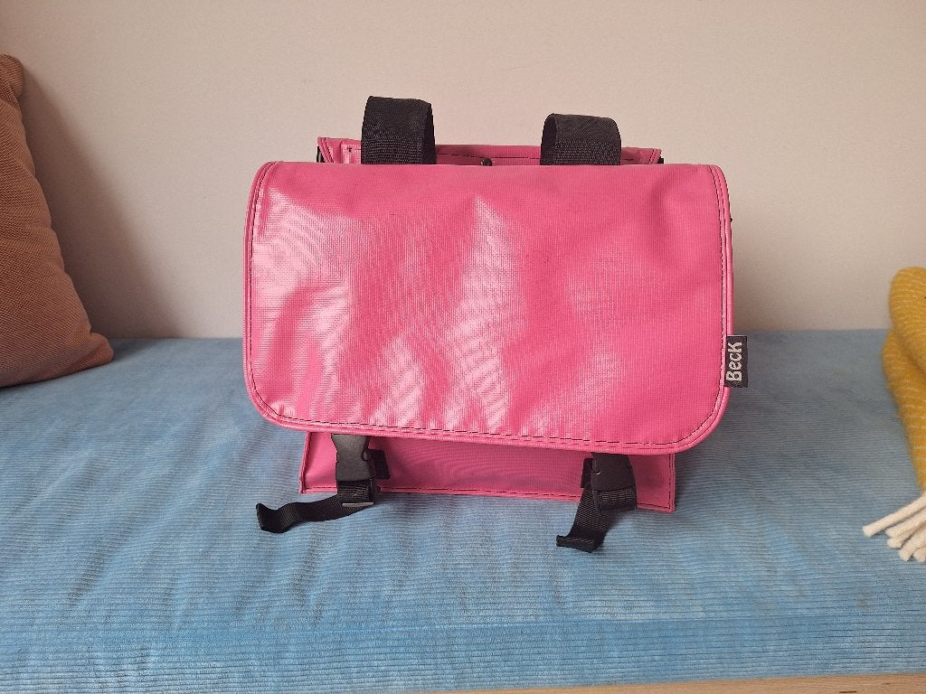 Beck Dubbele fietstas Mini Bisonyl Pink, Ophalen, Zo goed als nieuw, BECK