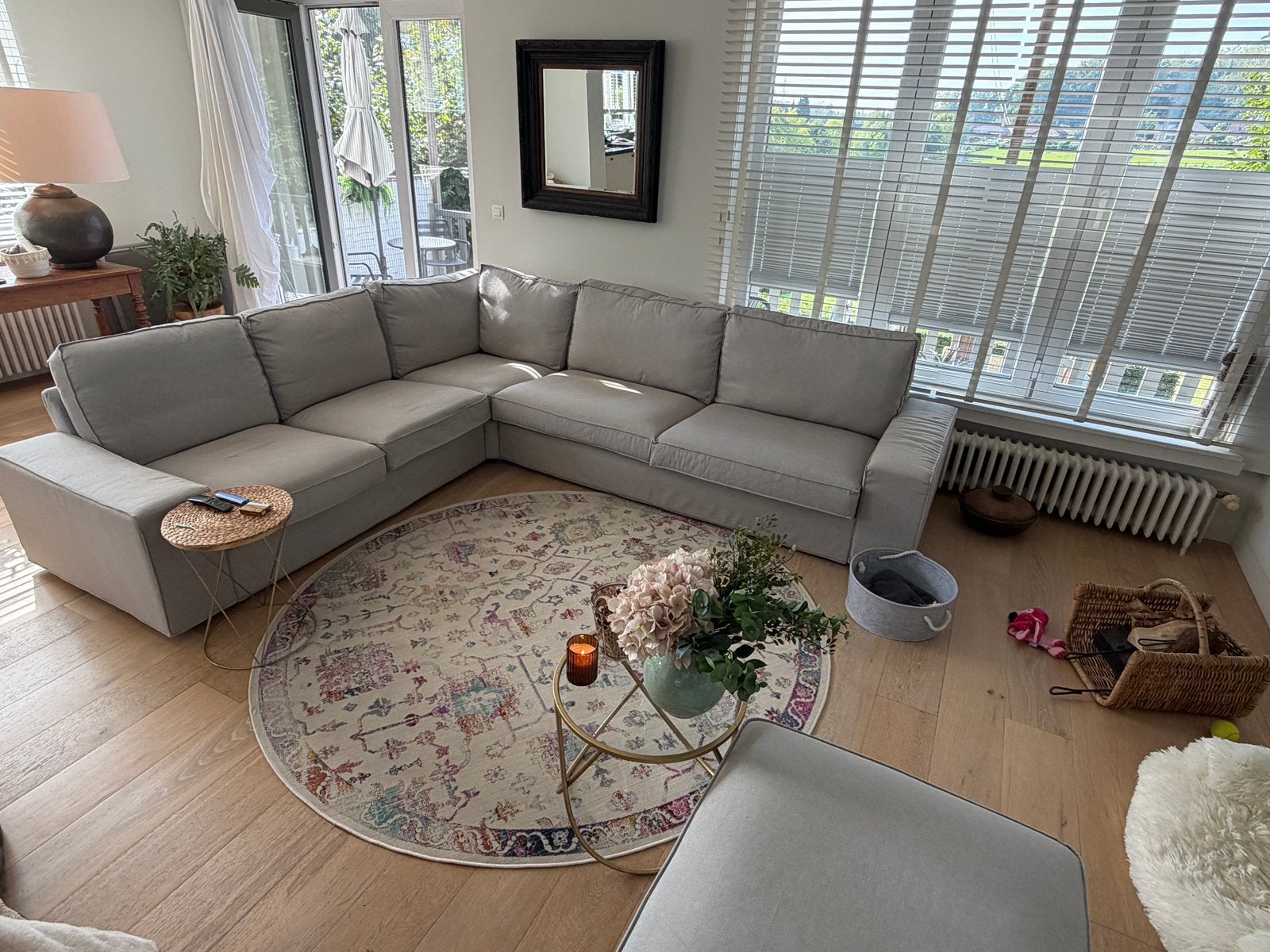 Canape Ikea Kivik 5 places gris clair, Enlèvement, Comme neuf