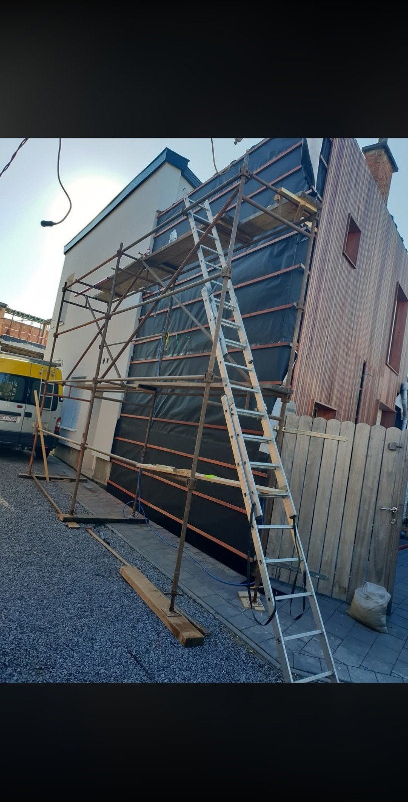 stelling, Enlèvement, Utilisé, Échafaudage de façade, 5 mètres de hauteur ou plus
