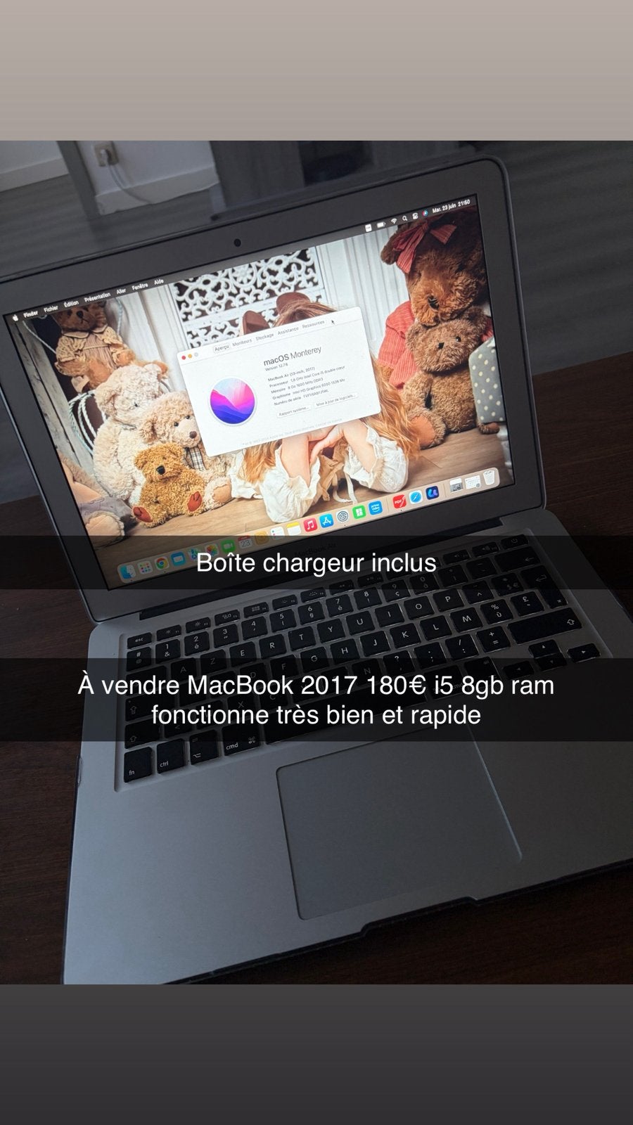 Macbook, Informatique & Logiciels, Enlèvement, Comme neuf, MacBook