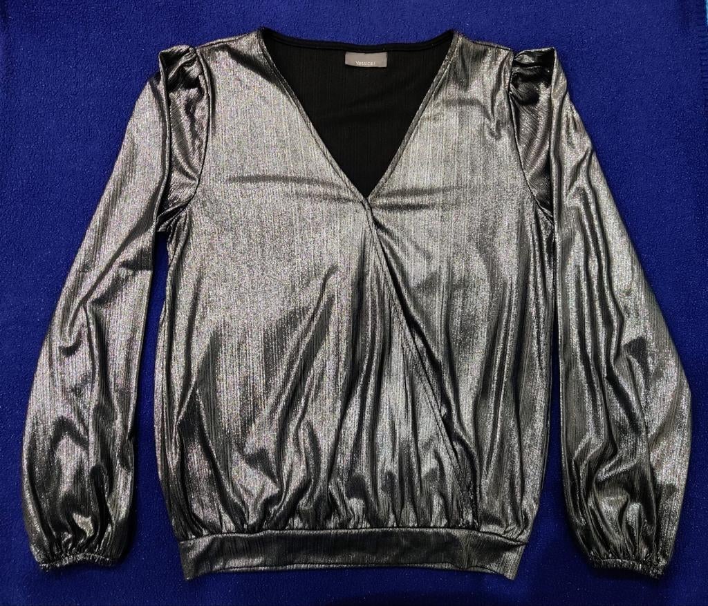 Mooie metallic trui met V hals merk Jessica C&A m. XS, Ophalen of Verzenden, Maat 34 (XS) of kleiner