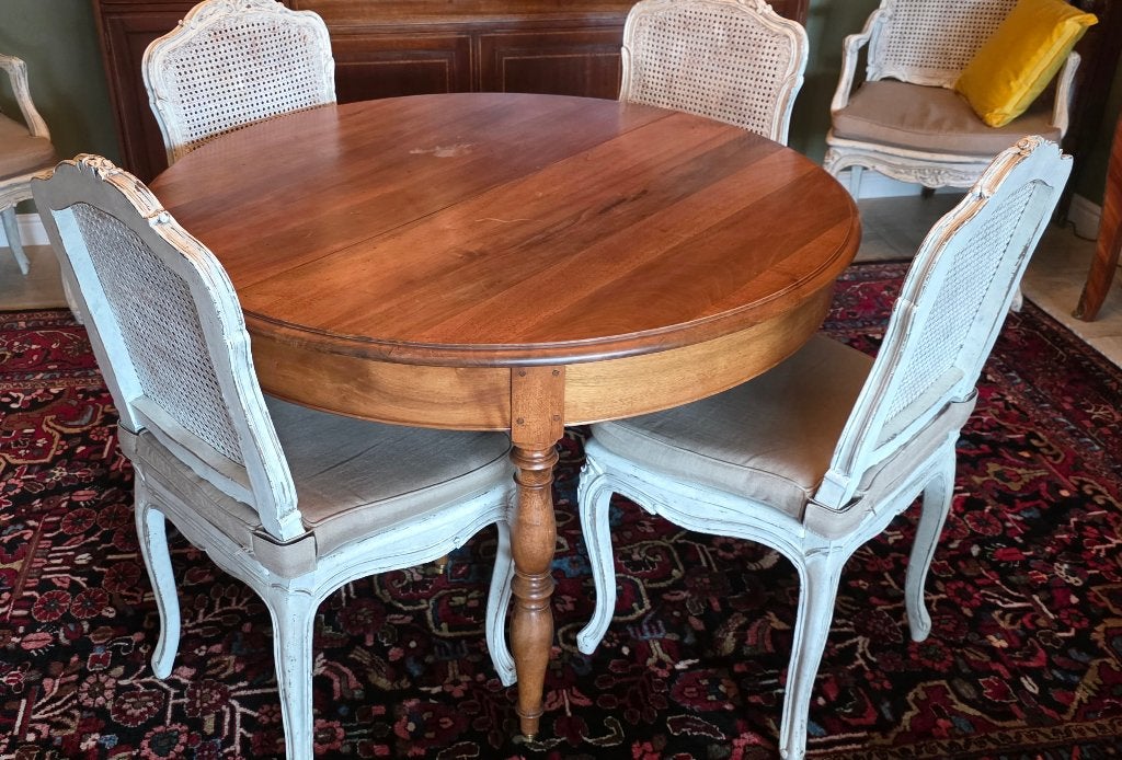 4 Stoelen met kussens op maat., Ophalen, Gebruikt, Vier
