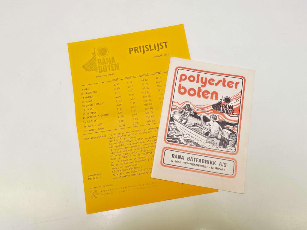 Originele RANA folder plus prijslijst 1975, Niet ingevuld, Enlèvement ou Envoi, Niet ingevuld, Comme neuf