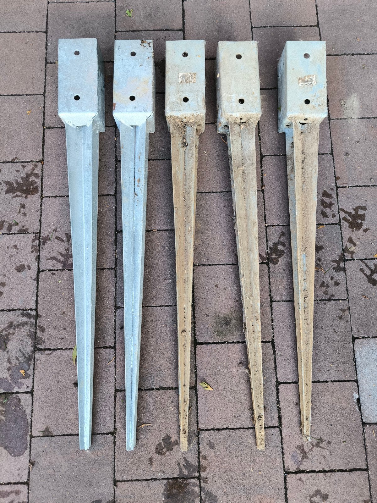 5 metalen paalhouders, Doe-het-zelf en Bouw, Ophalen