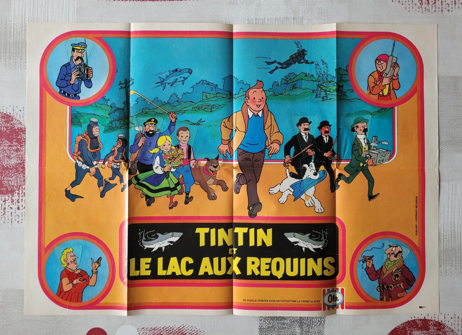 Tintin poster Ola Lac aux Requins complet, Enlèvement ou Envoi, Tintin