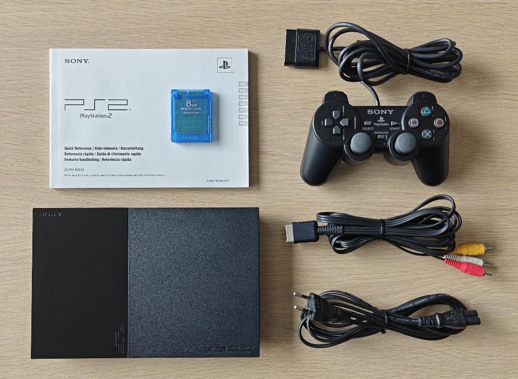 Playstation 2 Slim Black in nieuwstaat (VERKOCHT), Games en Spelcomputers, Spelcomputers | Sony PlayStation 2, Ophalen, Zwart