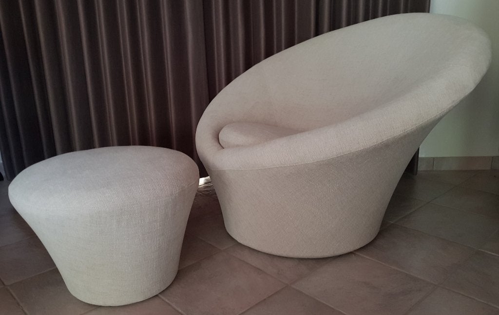 Design - Grote paddenstoelstoel en poef P. Paulin - Artifort, Ophalen, Zo goed als nieuw, Metaal, Design