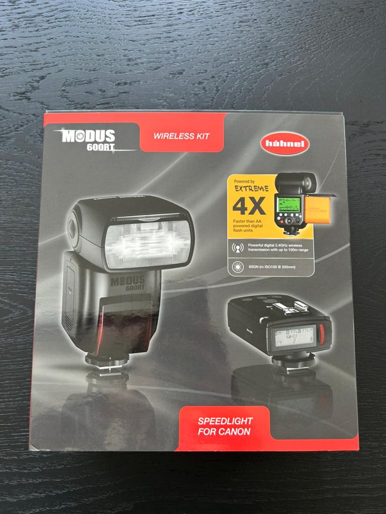 Hahnel MODUS 600RT + extra accu, Audio, Tv en Foto, Foto | Flitsers, Ophalen, Zo goed als nieuw, Canon