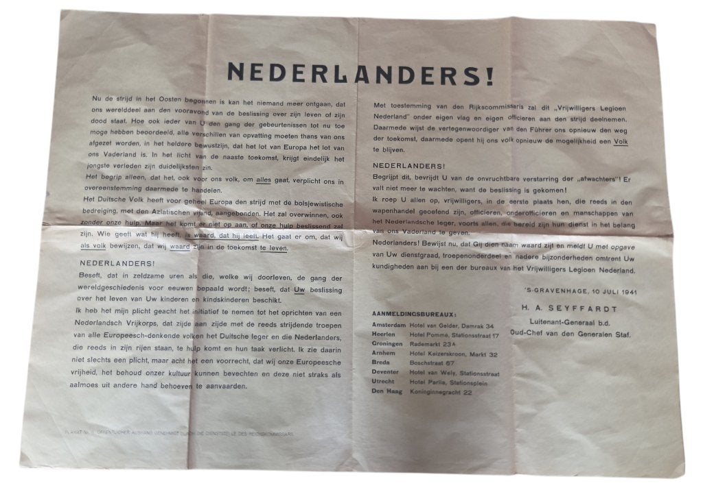 nederlandse werving poster in  nette staat, Verzamelen, Militaria | Tweede Wereldoorlog, Ophalen of Verzenden
