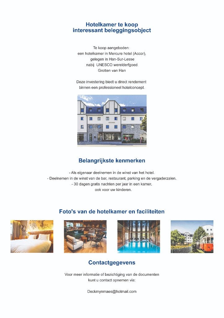chambre d'hôtel, Appartement, Ventes sans courtier