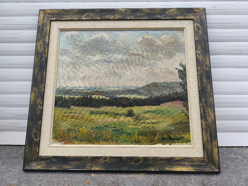 Huile sur toile paysage ardennais signe marie howet, Antiek en Kunst, Kunst | Schilderijen | Klassiek, Landschap, Doek, Ophalen of Verzenden
