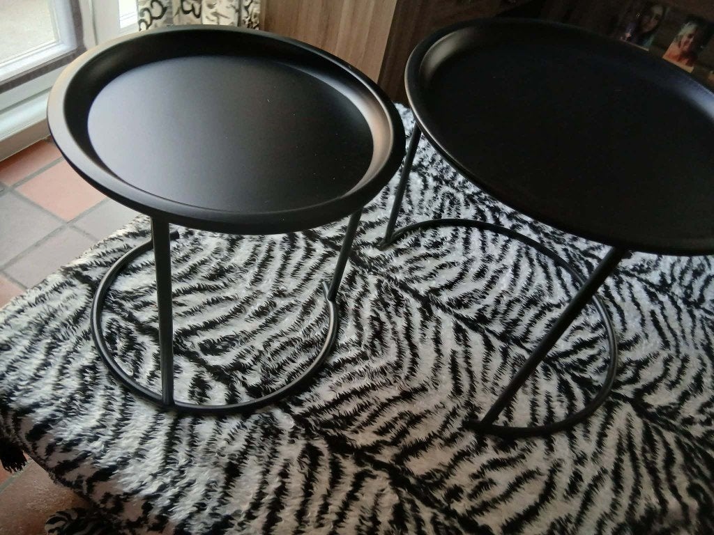 2 tables d'appoint noires, Enlèvement, Comme neuf