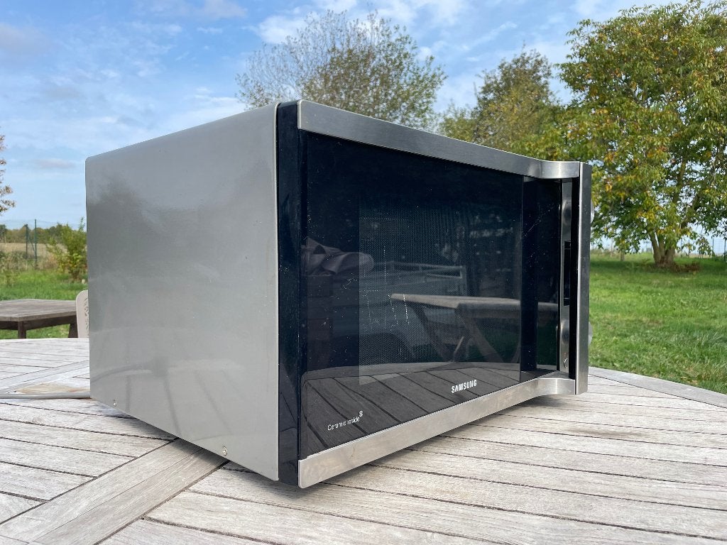 Four combiné micro-ondes Samsung 45 L, grill + air pulsé, Elektronische apparatuur, Ophalen, Tussenbouw, Zo goed als nieuw, Draaiplateau