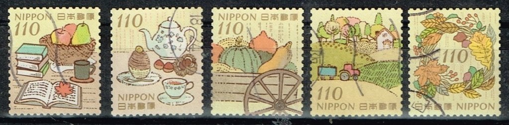 Postzegels uit Japan - K 5799 - groetzegels herfst, Postzegels en Munten, Verzenden, Gestempeld, Oost-Azië