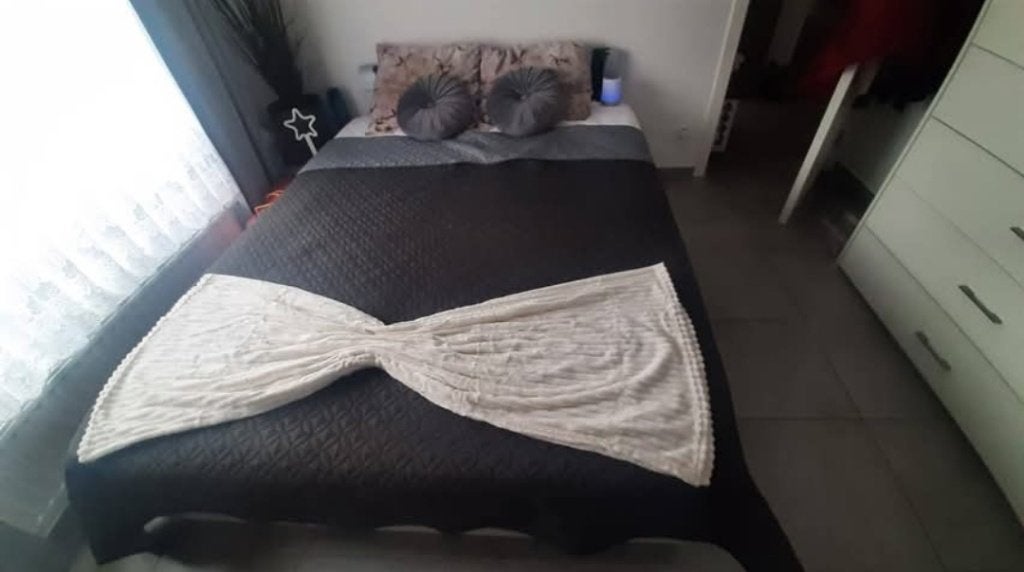 2 persoonsbed, Gris, Enlèvement ou Envoi, Utilisé, 200 cm