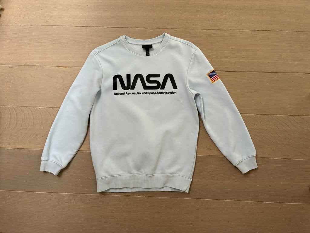 Lichtblauwe Nasa trui van H&M (Maat XS), Gebruikt, Jongen of Meisje, Trui of Vest, H&M