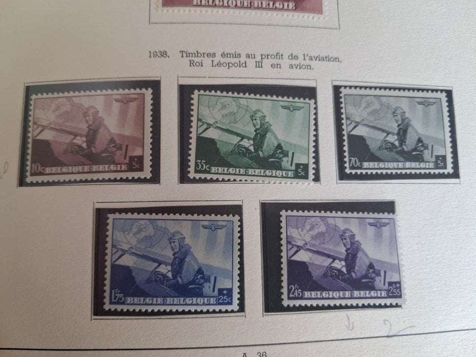 1938 Leopold III aviateur COB 466/70, Enlèvement ou Envoi